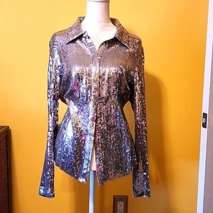 Women's silver sequin shirt